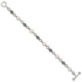 Shey Couture Sterling Silver 8 Inch Antiqued 8-8.5mm Freshwater Cultured Pearl Bracelet